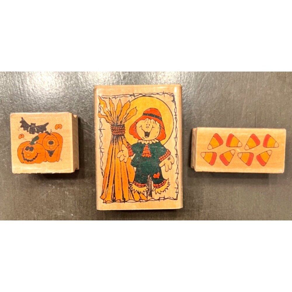 VTG 1998 Westwater Halloween / Fall stamps by Annie Lang SET